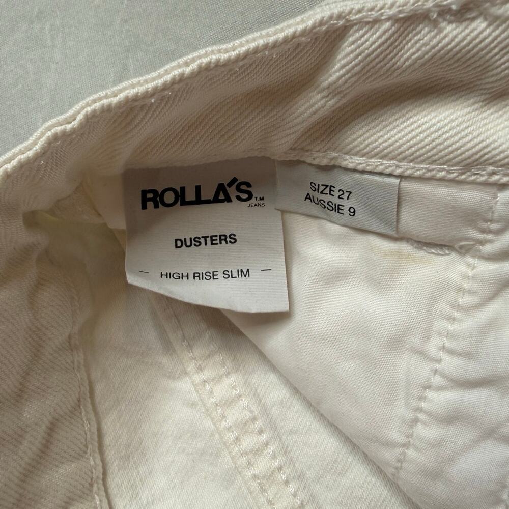 Rolla's Dusters High Rise Slim High Waisted White Denim Button Fly Shorts NWT - Picture 5 of 12